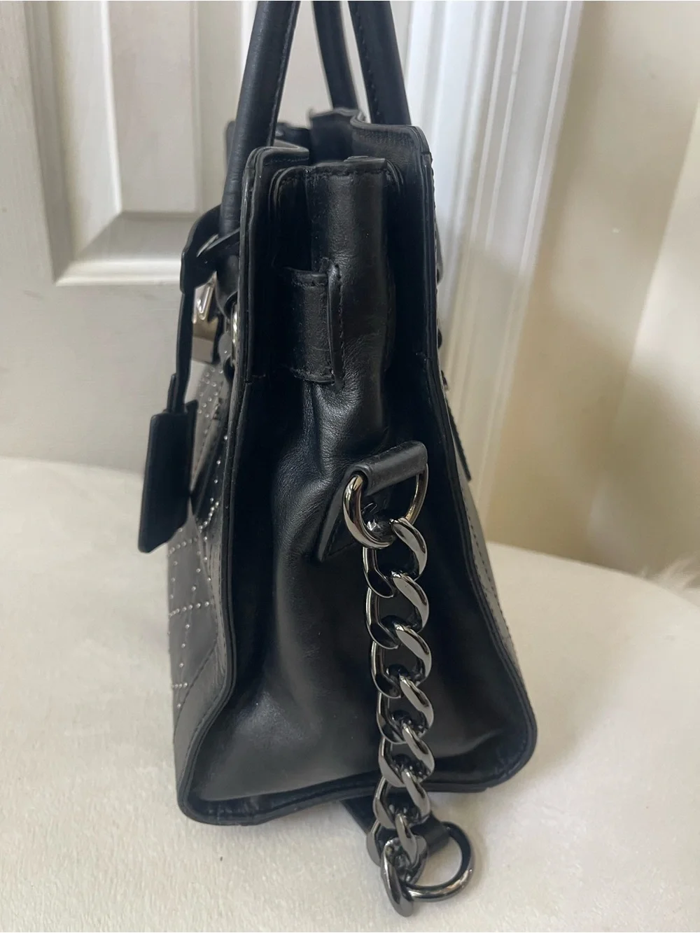 Michael Kors Hamilton satchel micro-stud Black Quilted Bag